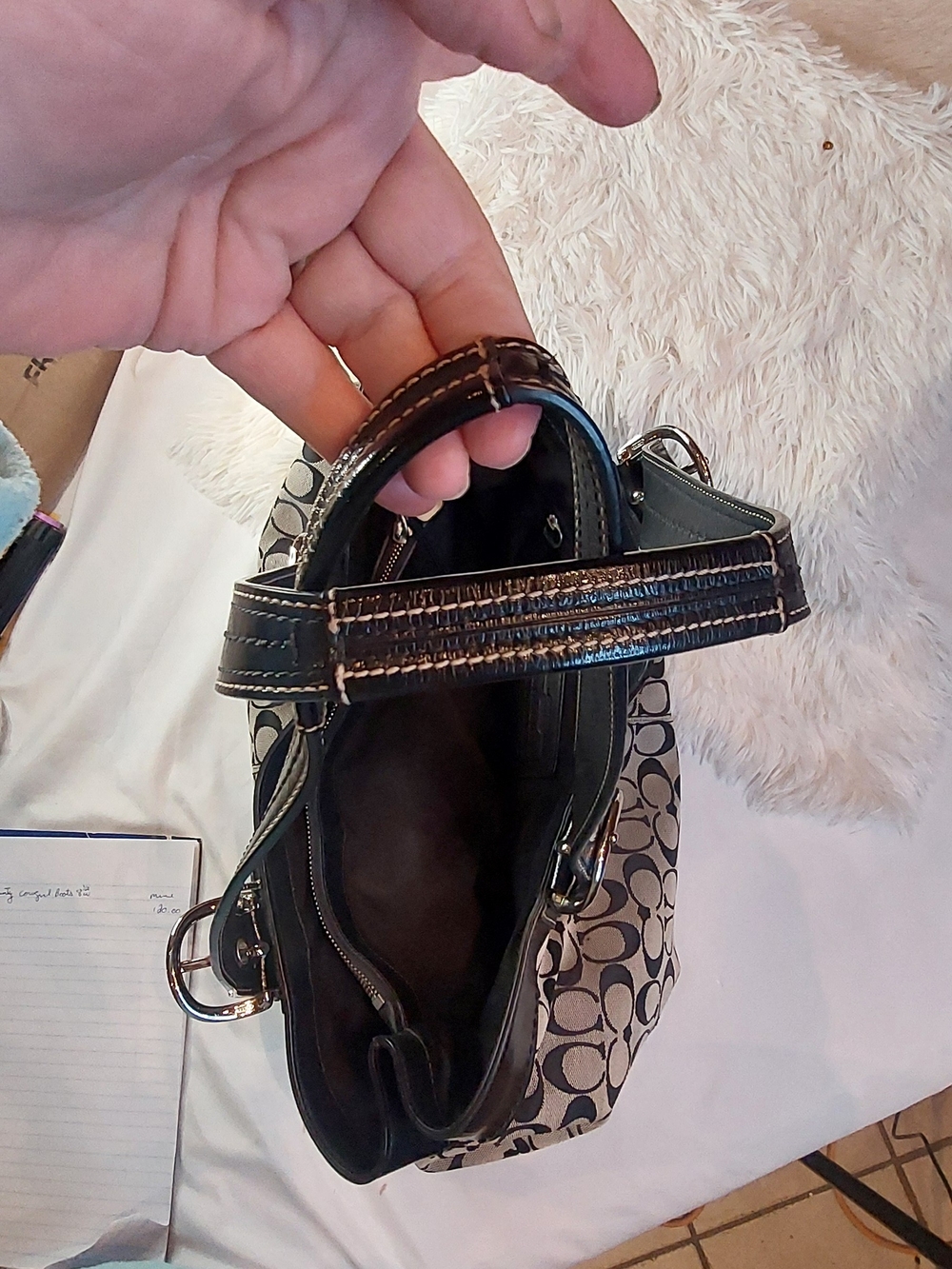 COACH Pristine Y2K Soho Pleated Large Signature Tote … - Gem